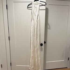 Elegant White Halter Dress